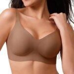 CLOSEMATE Bras for Women V Neck Comfort T-Shirt Bralette for Women Wireless No Underwire with Extra Bra Extender 32 34 36 38 40 42