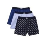 Lacoste mens 3-pack Authentics All Over Print Woven Boxers Boxer Shorts