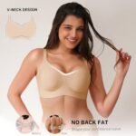 CLOSEMATE Comfortable Seamless Bras Wireless A-C Cup Womens Soft No Underwire Tshirt Bras Bralettes V Neck Full Coverage - Image 3