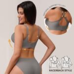 CLOSEMATE Bras for Women V Neck Comfort T-Shirt Bralette for Women Wireless No Underwire with Extra Bra Extender 32 34 36 38 40 42 - Image 5
