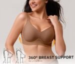 CLOSEMATE Bras for Women V Neck Comfort T-Shirt Bralette for Women Wireless No Underwire with Extra Bra Extender 32 34 36 38 40 42 - Image 4