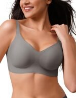 CLOSEMATE Bras for Women V Neck Comfort T-Shirt Bralette for Women Wireless No Underwire with Extra Bra Extender 32 34 36 38 40 42