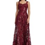 Dress the Population womens Anabel Fit and Flare Maxi Dress Special Occasion Dress