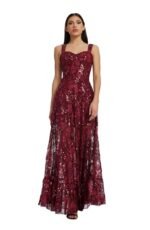 Dress the Population womens Anabel Fit and Flare Maxi Dress Special Occasion Dress