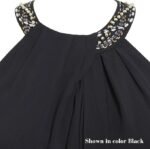S.L. Fashions Women's Plus Size Jewel Neck Chiffon Halter Dress - Image 3